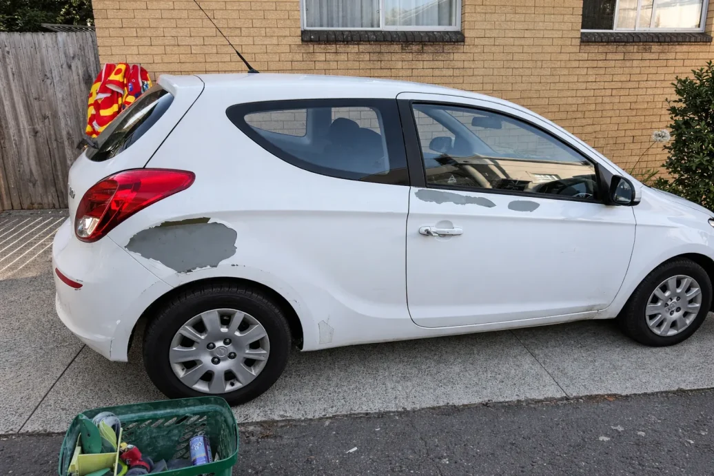 scuffed paint coating