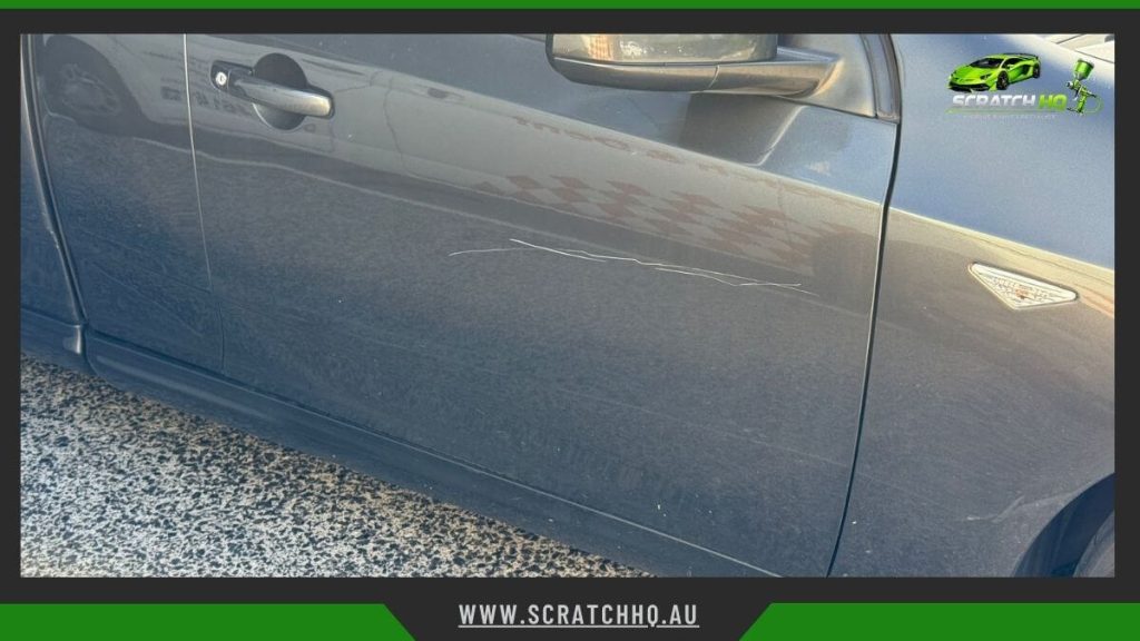 fixed scratched car paint surface