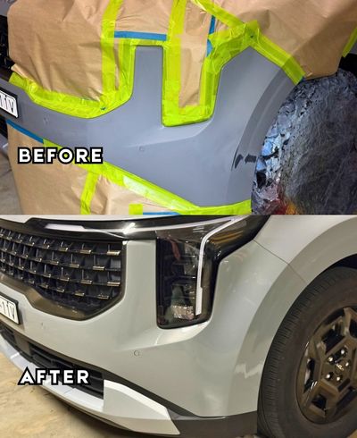 2026 Kia Carnival rental car damaged corner bumper repair in Eastwood