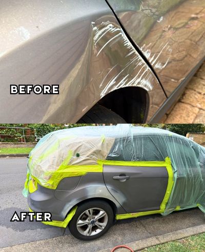 Car scratch repair for quarter panel, door and bumper damage in Lane Cove