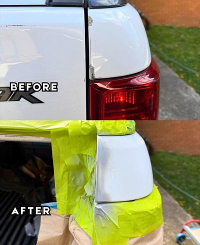 Ford Ranger car scratch repair for tailgate damage