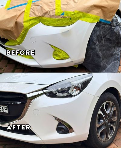 Mazda 2 bumper scratch repair in Drummoyne