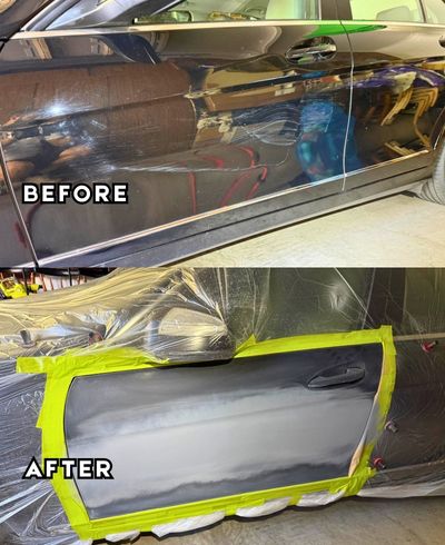 Mercedes C200 car scratch repair on door