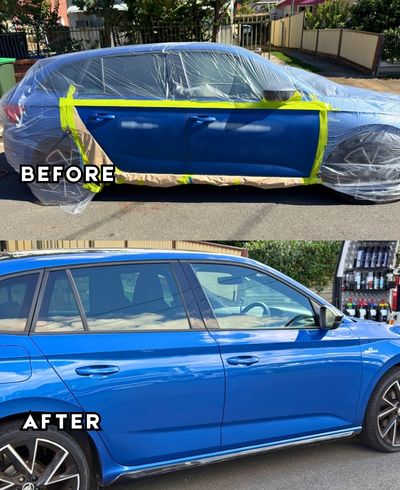 Skoda car scratch repair for keyed damage on all four doors in Hurstville
