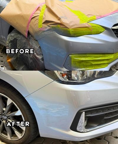 Subaru Impreza car scratch repair for bumper damage