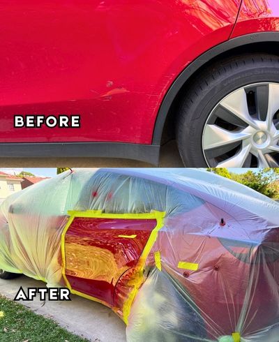Tesla scratch and paint repair