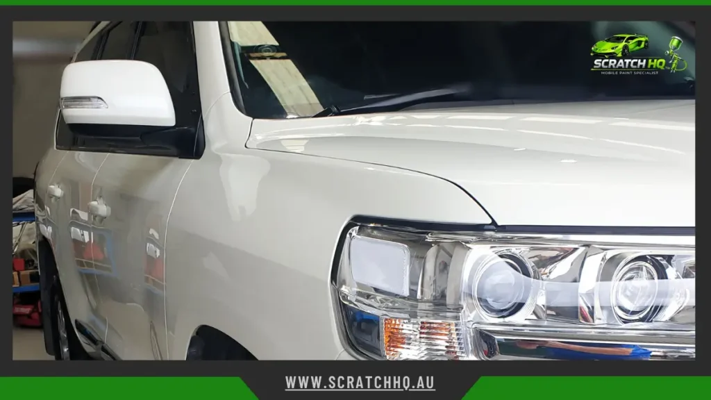 white toyota land cruiser featuring a professionally applied ceramic coating for long-lasting shine and paint protection