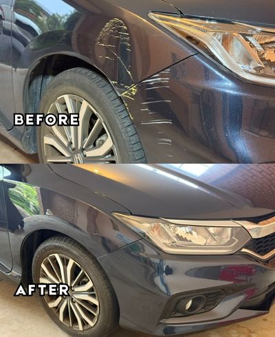 Honda CR-V front fender scratch repair