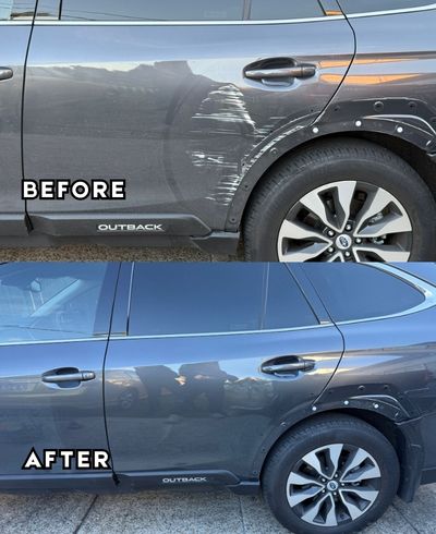 Subaru Outback rear door scratch repair