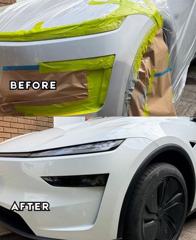 Tesla Model 3 rear bumper scratch repair