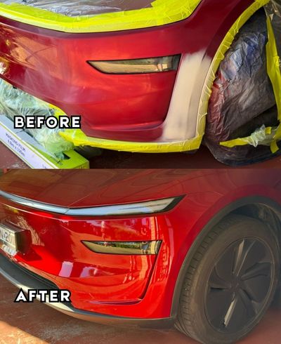 Tesla Model Y rear bumper scratch repair